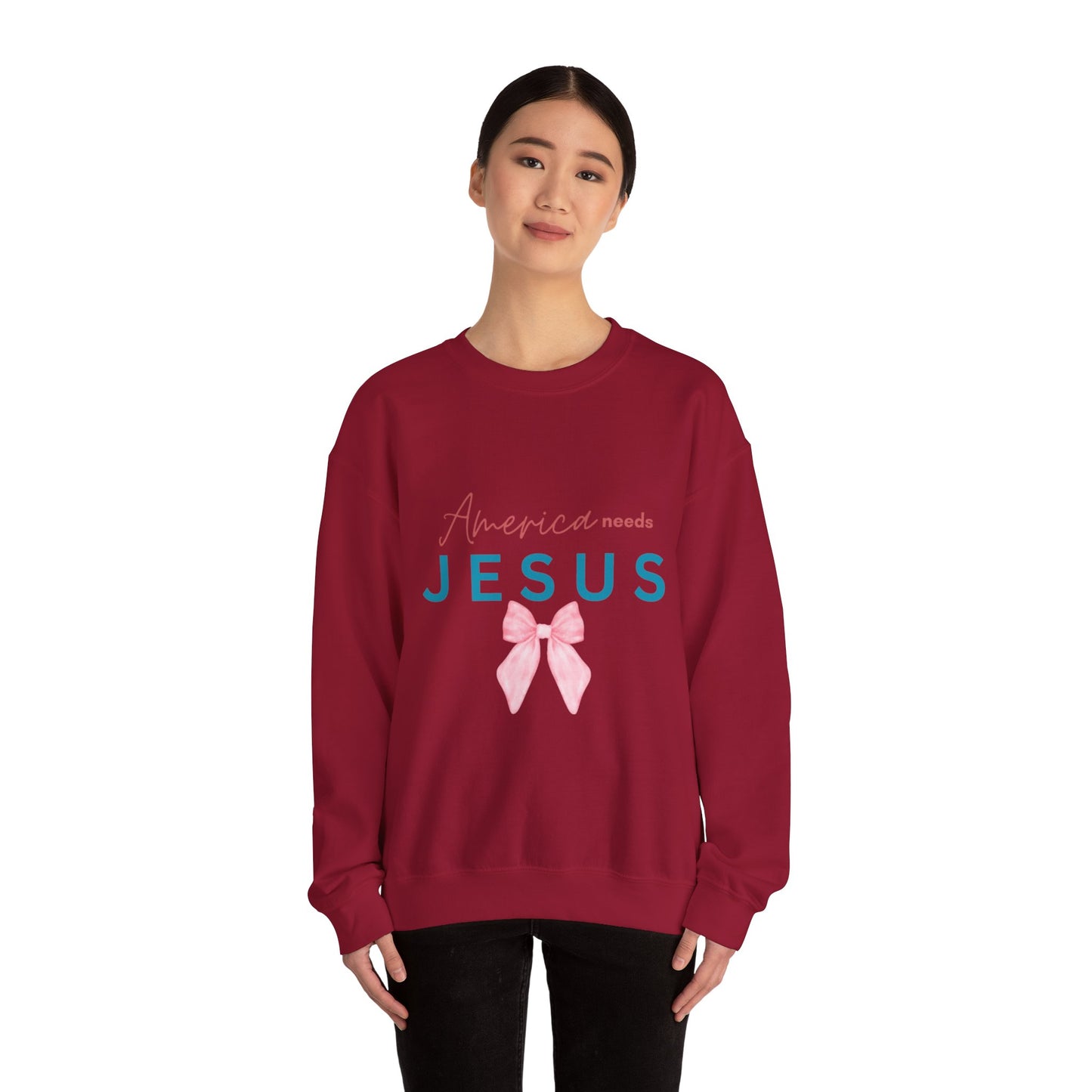 America Needs Jesus Crewneck