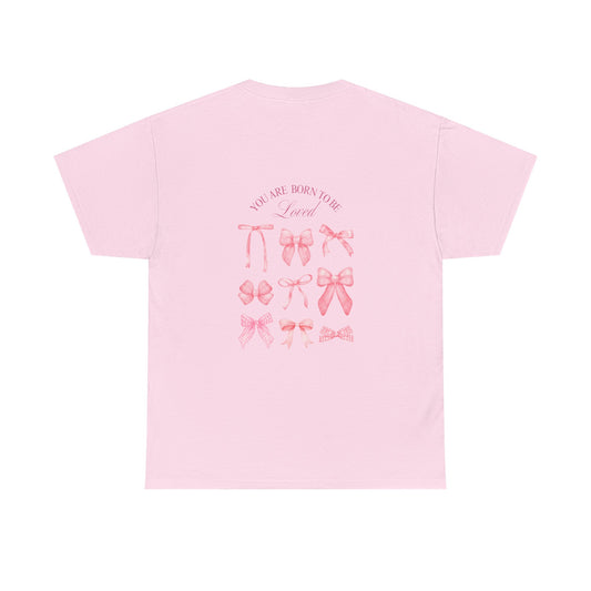 Cute Bow Pattern Unisex Heavy Cotton Tee - Adorable Gift for Bow Lovers