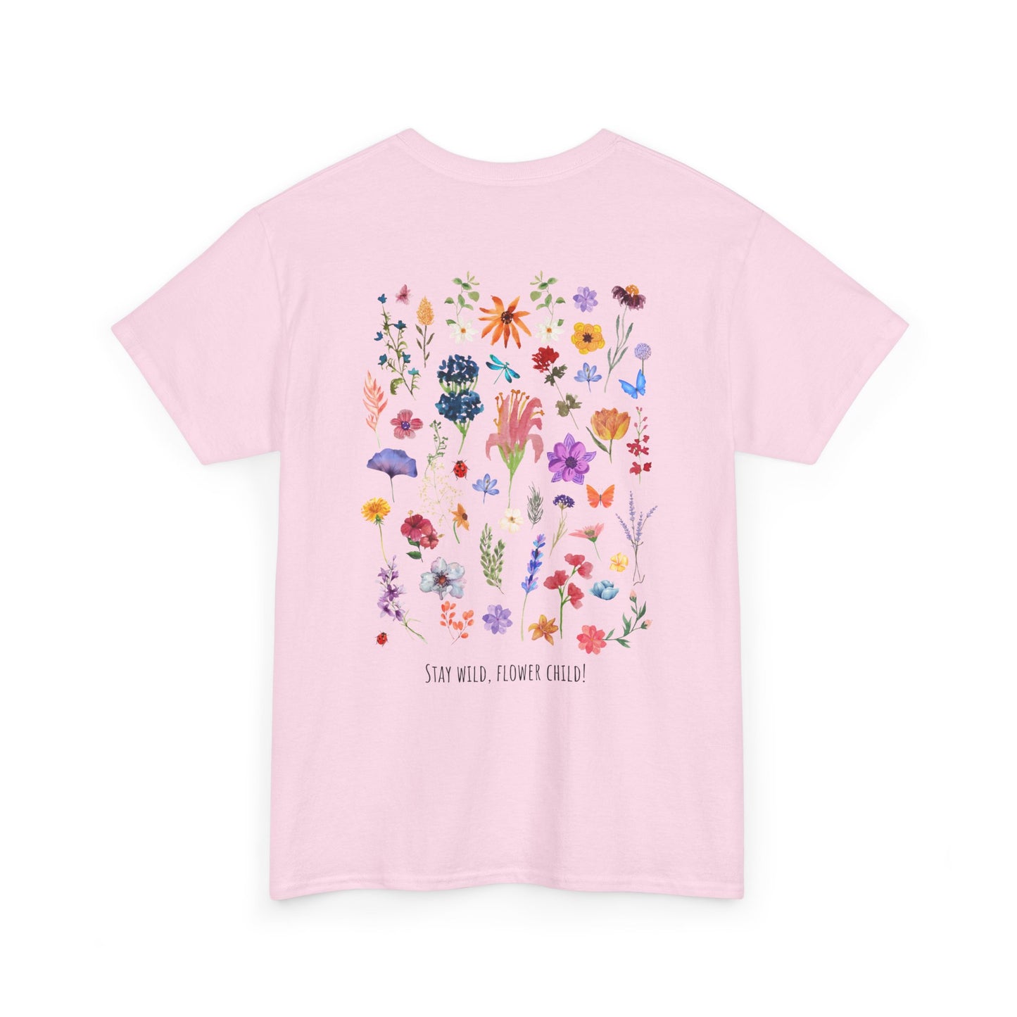 Floral Graphic Unisex Heavy Cotton Tee - "Stay Wild, Flower Child!"