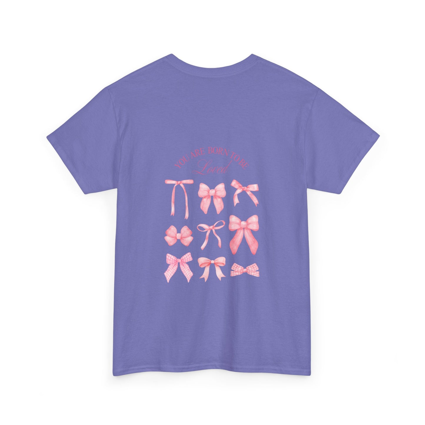 Cute Bow Pattern Unisex Heavy Cotton Tee - Adorable Gift for Bow Lovers