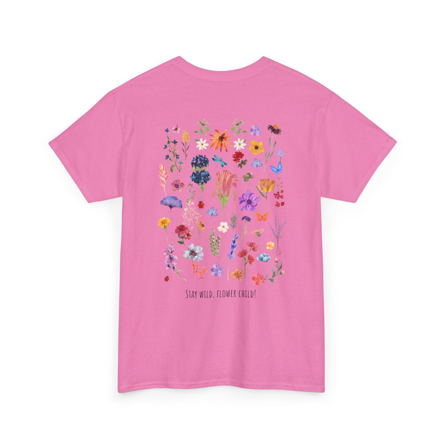 Floral Graphic Unisex Heavy Cotton Tee - "Stay Wild, Flower Child!"
